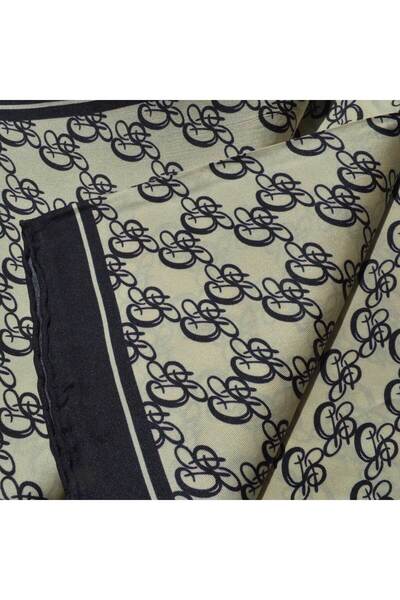 BBDBOUTIQUE BBD İmza-Lacivert Ekru İpek Twill Eşarp 110
