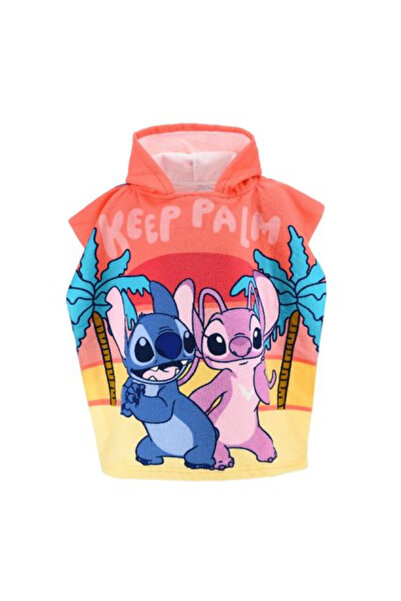 Lilo & Stitch Πετσέτα-Πόντσο Παραλίας από Μικροΐνες Keep Palm 55x110 εκ.