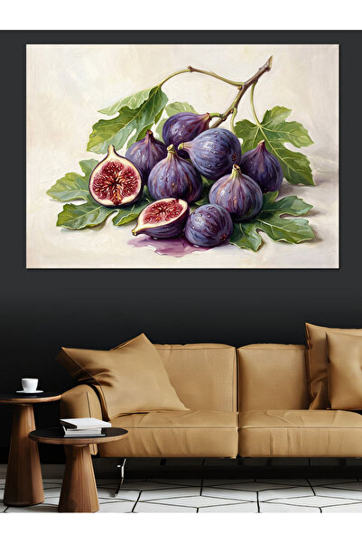 Artmeg Ilustrație cu smochine proaspete mov pe o ramură - Pânză decorativă - ...