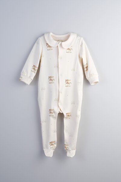 Bondberro Baby Collar Print Detailed Newborn and Baby Romper 100% Cotton (Car...