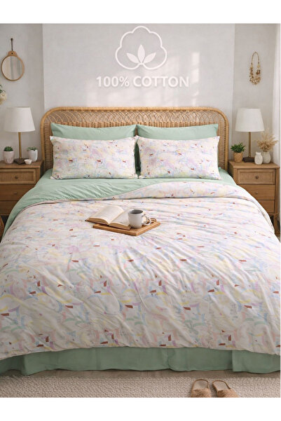 MyStory Home Σετ Παπλωματοθήκη από 100% Βαμβάκι Lanure Green