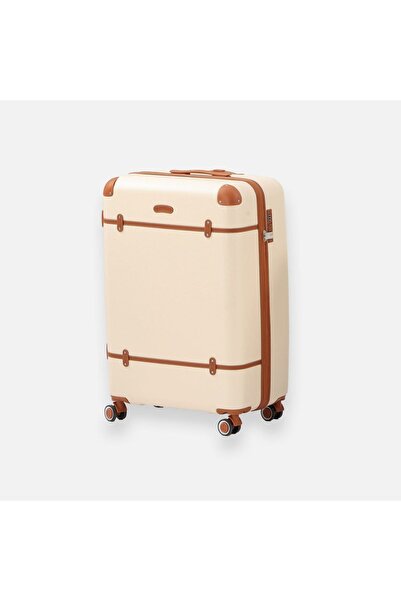 ZanaCasei Βαλίτσα - Τρόλεϊ Εκρού 33L