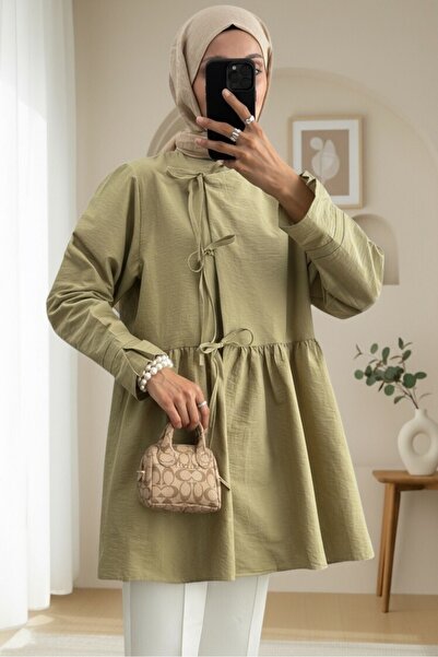 Modamorfo Κιμονό με δέσιμο στο μπροστινό μέρος - ελιά