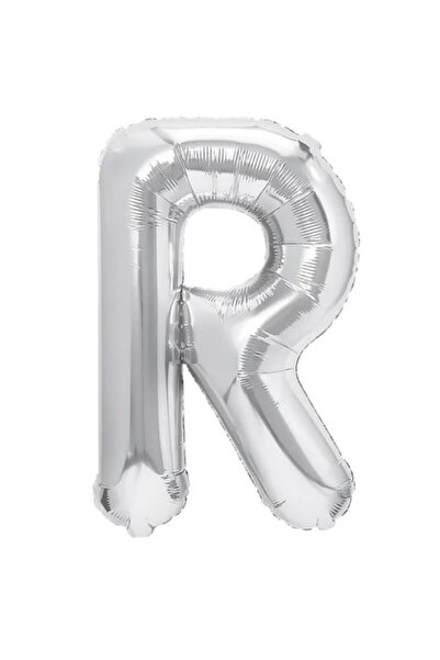 Cyrax Balon din folie metalizată, litera R, argintiu, cu băț inclus
