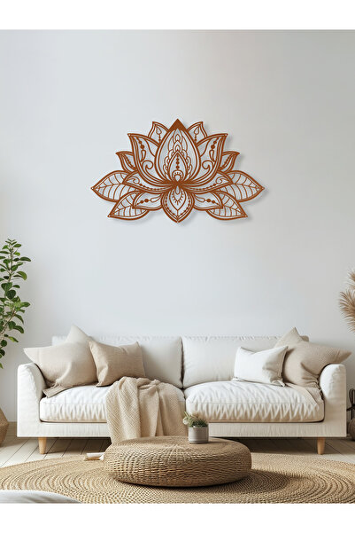 Enova Art Mandala Lotus Çiçeği Temalı Metal Duvar Dekoru, Minimal Duvar Tablo...