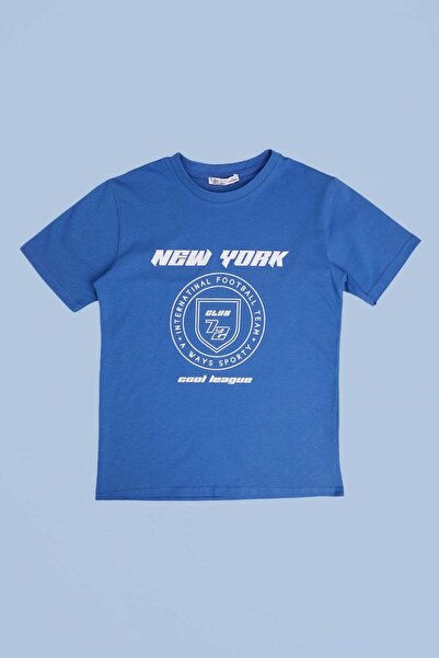 Fulla Moda 100% βαμβακερό μπλουζάκι για αγόρια με στάμπα κειμένου Νέας Υόρκης
