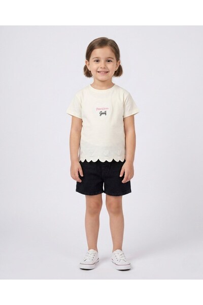 voyyo kids baby Στενή εφαρμογή! Κοριτσίστικο καλοκαιρινό τζιν σορτς με στάμπα...