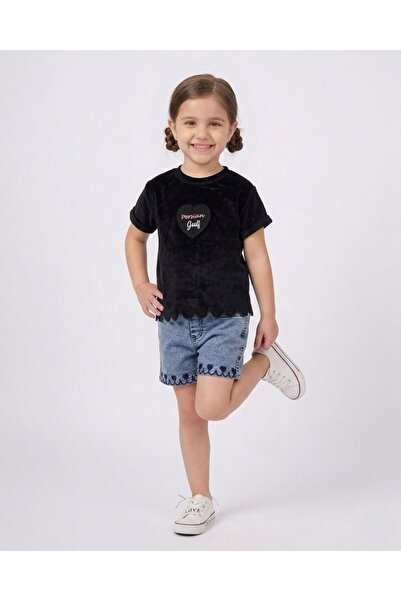 voyyo kids baby Στενή εφαρμογή! Κοριτσίστικο καλοκαιρινό τζιν σορτς με στάμπα...