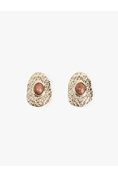 Koton Stone Detailed Textured Abstract Earrings