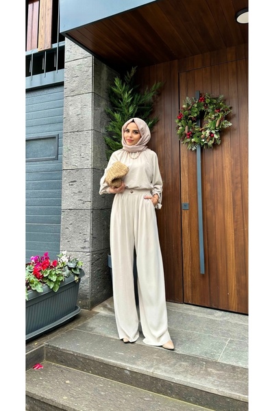 Bess Store Women's Hijab Suit with Jumpsuit Look