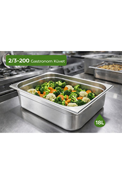Net Çelik Gastronom Küvet Gn 2/3-200