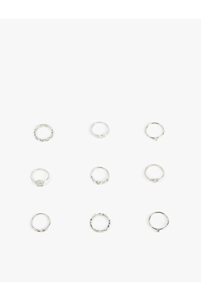 Koton Hearted 9-Piece Ring Set