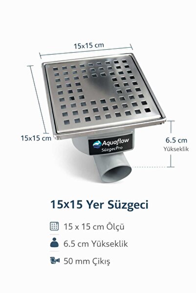 aquaflowsuzgecpro 15x15 Yer Süzgeci Aquaflow Süzgeç pro