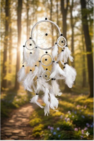SultanofAura 16 cm Beyaz Dreamcatcher /Düş kapanı /Rüya Kovucu