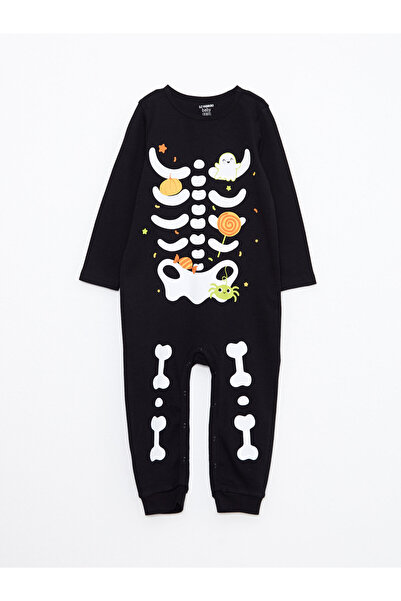 LC Waikiki Crew Neck Long Sleeve Printed Baby Boys' Jumpsuit