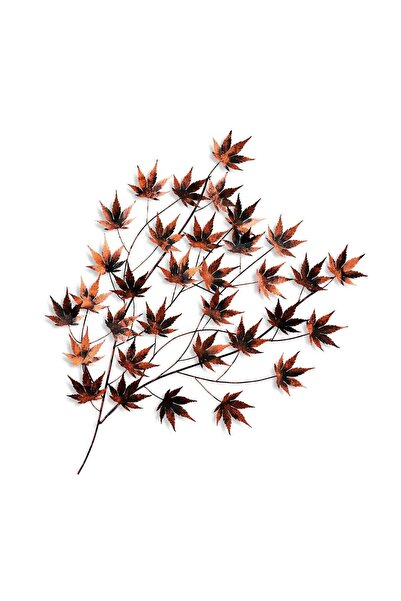 OEM Decor de perete Re-Bloom, design cu frunze, metal, maro, 85 x 115 x 4 cm