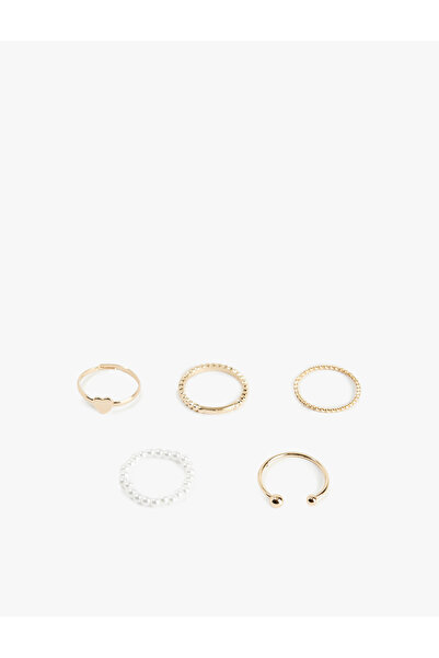 Koton 5-Piece Ring Set with Pearls