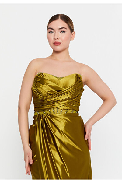 Sienna Fashion Ελαιόχρωμο Μάξι Φόρεμα Σερένα