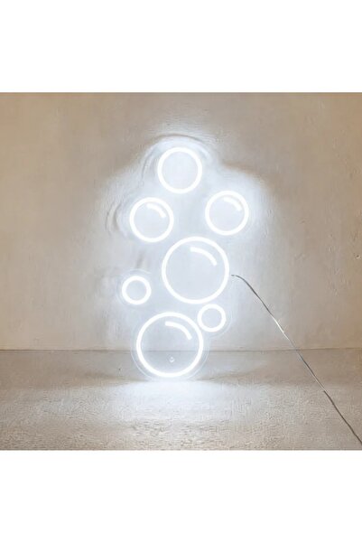 Slasa Bubbles LED Neon Sign 50x35 cm White Light with 6mm Acrylic Base Stylis...