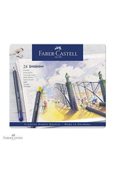Faber Castell Set de 24 creioane colorate Faber-Castell Goldfaber, mină moale...