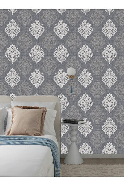 Golden DUVAR KAĞIDI-BORDÜR Damask Desen Vinil Nonwoven Silinebilir 5,2 m² Duv...