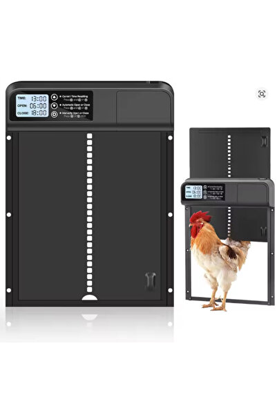 zola Αυτόματη πόρτα κοτετσιού, οθόνη LCD, αισθητήρας ασφαλείας, IP45, τροφοδο...