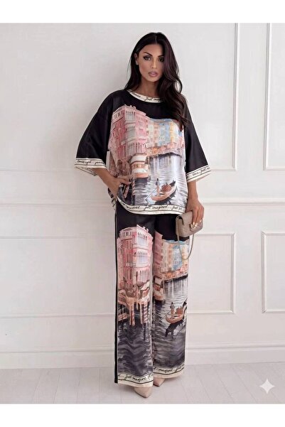 GLAMSI Σατέν κοστούμι με στάμπα