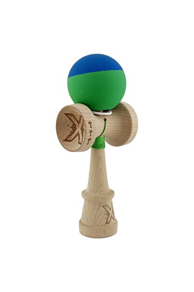 Cyrax Kendama X Original, Sfoară 62/65 cm Albastru/Verde Bicolor