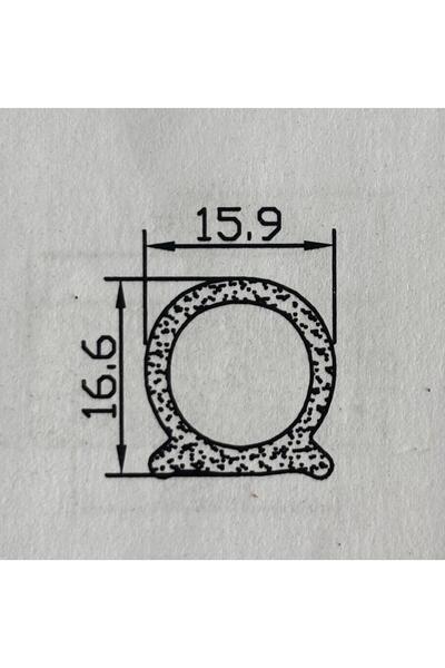 bemsa kauçuk plastik ürünleri BANTLI KAPI SÜNGER FİTİLİ NO 2 (15mm) (1 Adet/1 Metre)