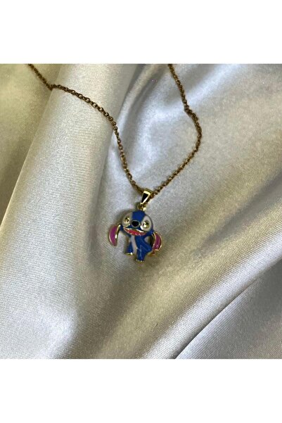 Sasa Steel Jewelry Lilo Stitch Mavi Anime Karakter Çelik Gold Paslanmaz Karar...