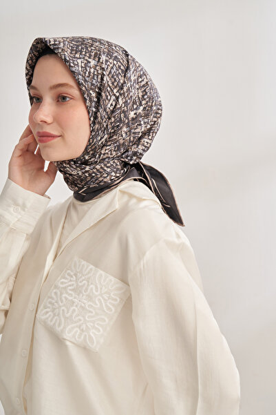 ARMANDA ΜΕΤΑΞΩΤΟ ΜΟΥΣΙΛΙΝΟ ΦΑΝΕΛΙ ΚΑΪΑ ΜΕ ΣΧΕΔΙΟ - ΜΑΥΡΟ