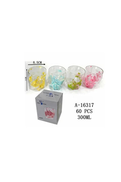wei Cana din sticlă borosilicată cu flori uscate 300ML A-16317