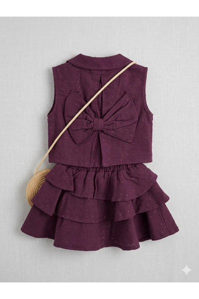 Kidmark Çocuk Modası Girl's Vest Skirt Sparkling 3-Piece Set (with Gift Bag)