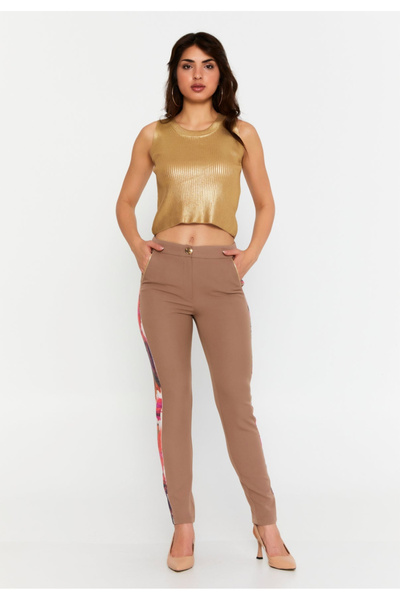 Sienna Fashion Κρεμ παντελόνι Clover