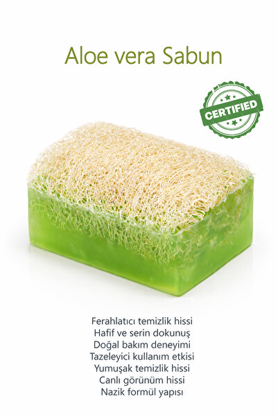 Seay Aloe Vera Özlü Doğal Kabak Lifli Temizlik Sabunu Yüz ve Vücut 150 GR