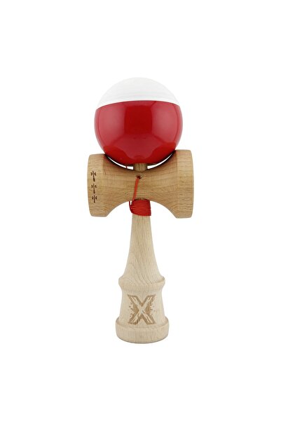 Cyrax Kendama X Original, Sfoară 55 cm Alb/Roșu