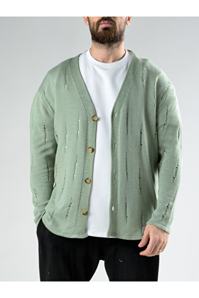 COCOPELLI Ανδρική πράσινη πλεκτή ζακέτα COCK0072