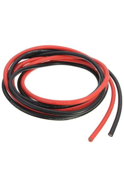 OEM Cablu din silicon 12AWG/ 3.3 mm² (1 metru roșu + 1 metru negru)