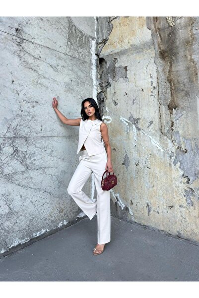 inci bayan giyim ΛΟΥΝΑ ΑΣΥΜΜΕΤΡΙΚΟ ΣΕΤ 2 ΤΕΜΑΧΙΩΝ/κρεμ