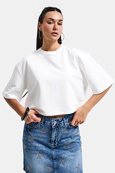 it's basic Γυναικείο μπλουζάκι σε χρώμα Off-White s6-101 Oversize Loose Cut