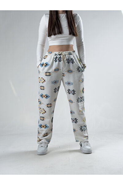 COCOPELLI Γυναικείο παντελόνι μπαγκέτα με σχέδιο από λινό ύφασμα COCK0026
