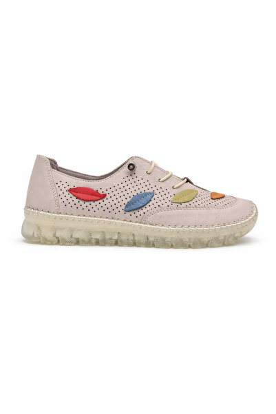 Deoder Women's Beige 100% Leather Orthopedic Casual Shoes with Smart Laces | ...