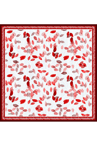 ARMANDA Sense Desen Twill Silk Scarf - Red