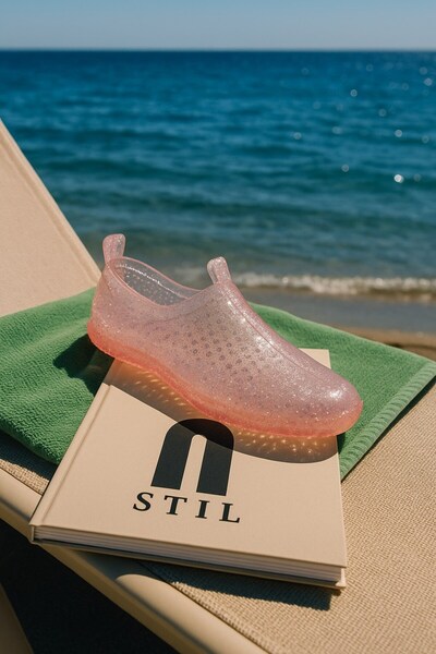İmerShoes Unisex Deniz Ayakkabısı Kaymaz Taban Şık Havuz Simli-Simsiz-Şeffaf ...
