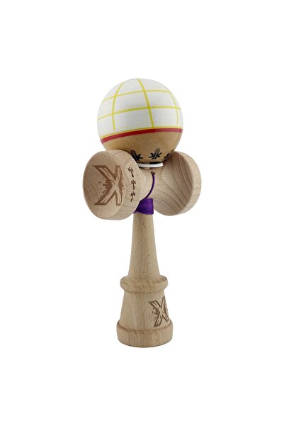 Cyrax Kendama X Original, 55 cm Snur Alb/Galben/Roșu