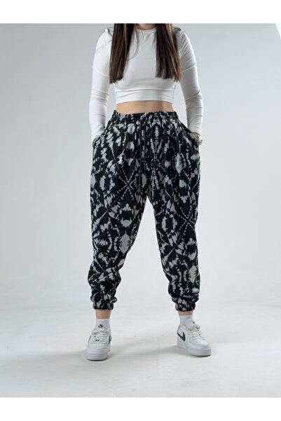 COCOPELLI Γυναικείο πλισέ σάλβαρ με γεωμετρικά σχέδια COCK0015