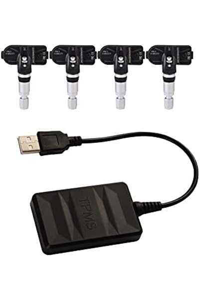Arabest مستشعر ضغط الإطارات USB TPMS، 4 مستشعرات، 5 فولت، لراديو السيارة الذي...