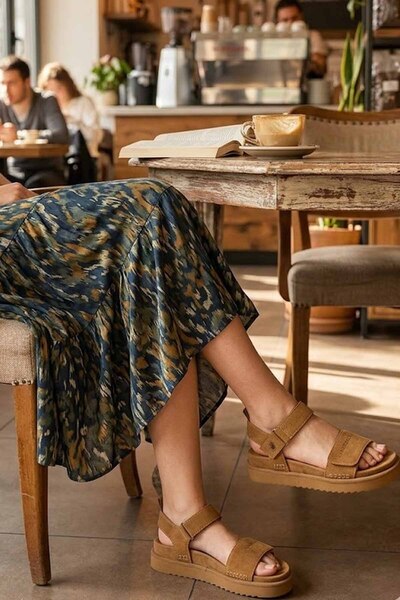 lumberjack Γυναικεία Tan Suede Σανδάλια