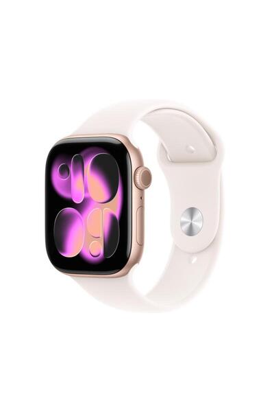 Apple Ceas Seria 11 GPS+Cellular 46mm Aluminiu Rose Gold, Curea Roz Pal M/L