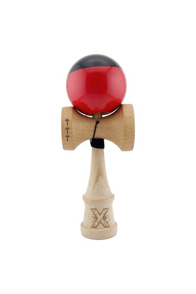 Cyrax Kendama X Original, Sfoară 55 cm Negru/Roșu